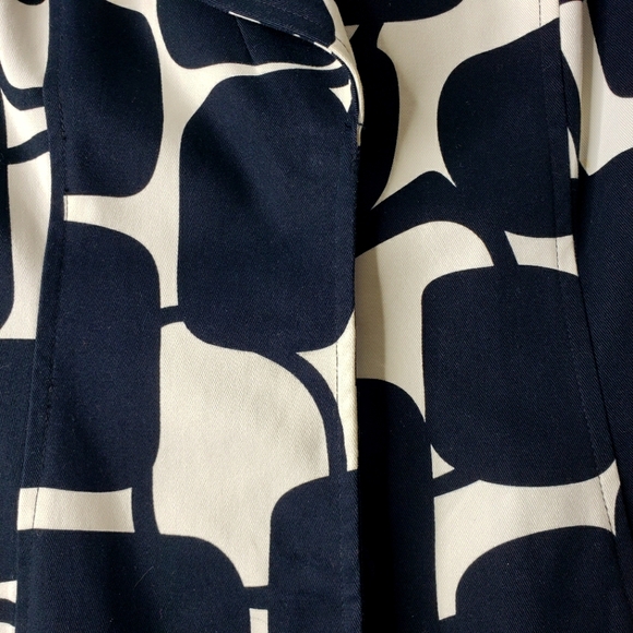 INC Abstract Geometric Bold Artsy Mod Pop-Art Chic Trench Style Belted Jacket M - Picture 9 of 13